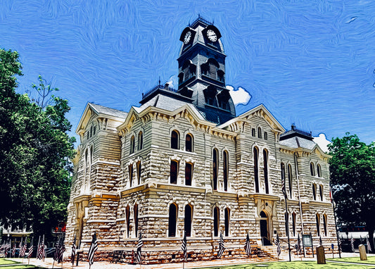 "Hood County Courthouse" Wooden Jigsaw Puzzle 'Pieces of Texas'