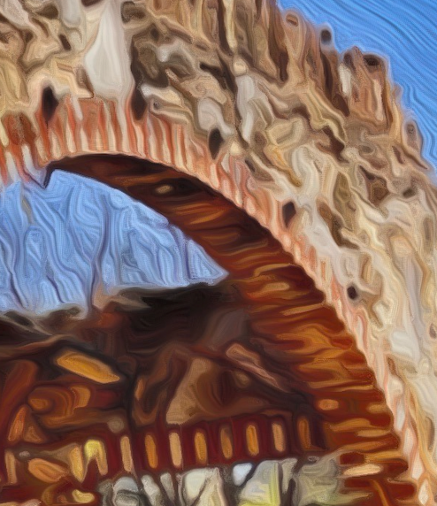 Detail of puzzle image showing digitally enhanced brushstrokes